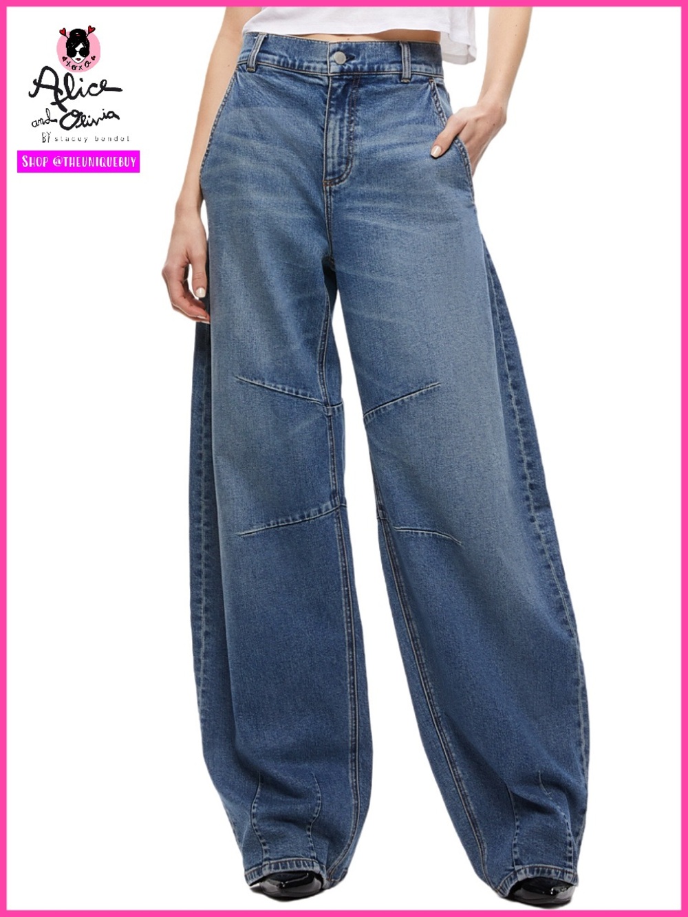 Alice + Olivia Parker Low Rise Balloon Leg Jeans